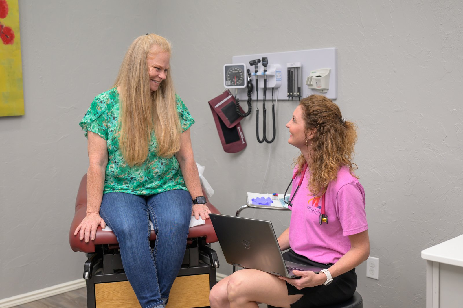 Dr Lydia with female patient Dr Lydia with female patient